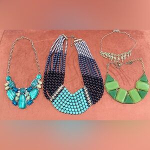 Bundle of 4 Elegant Multicolor Beaded Necklaces